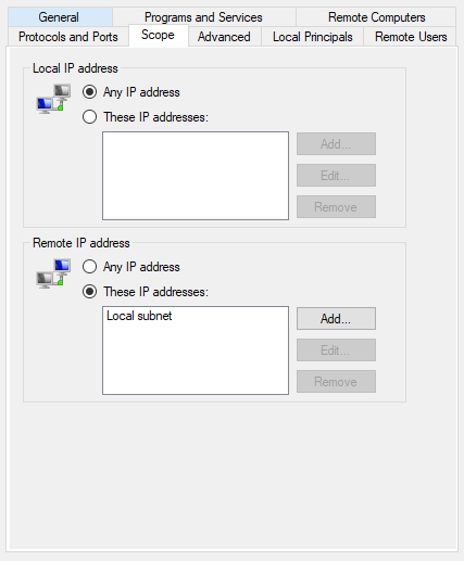 SMB restricted to local subnet by default