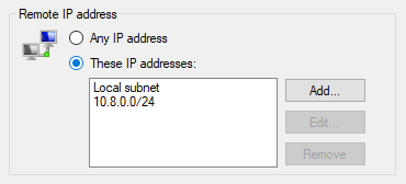 Add the subnet to allow access
