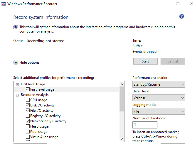 Windows Performance Recorder